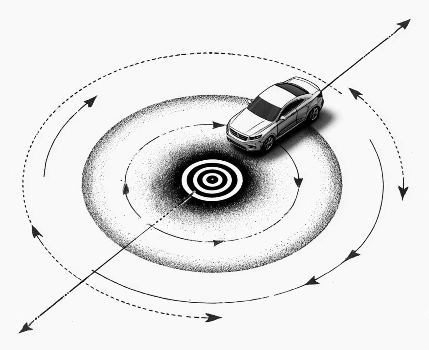 Strategy execution drift illustration
